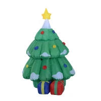 HOMCOM® Aufblasbarer Weihnachtsbaum LED Weihnachtsdeko 160 cm(m-4)
