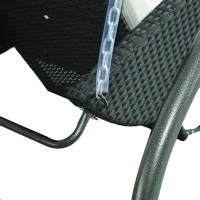 Outsunny® 2-Sitzer Polyrattan Hollywoodschaukel mit Liegefunktion und Sonnendach(m-8)