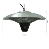 Outsunny® Deckenheizstrahler Heizstrahler 1800W Silber Φ50 x H24cm(m-2)