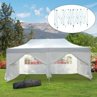 Outsunny® 3x6 m Faltpavillon weiß Faltzelt Gartenzelt inkl. 6 Seitenteile(m-2)