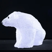 HOMCOM Weihnachtsbeleuchtung LED Acryl Eisbär Weihnachtsfigur(m-3)