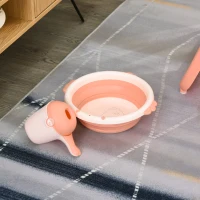 HOMCOM® Babybadewanne mit 4 Teilen Babywanne Badewanne Kunststoff Rosa(m-11)