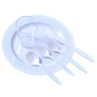 550 Einweg Besteck Set 100 Messer+200 Löffel+50 Gabeln+100 Tasse Plastik(m-8)