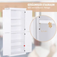 HOMCOM® Schrank Hochschrank Kommode 6 Ebenen verstellbare Regalebene Küche MDF Weiß(m-5)