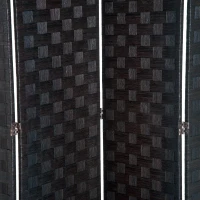 HOMCOM® Paravent Raumteiler 4 tlg. Trennwand Bambus Holz Braun(m-7)