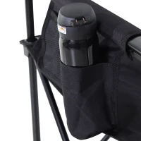 Outsunny® Anglerstuhl Klappstuhl Campingstuhl mit Armlehne Tragetasche Oxford Schwarz(m-9)