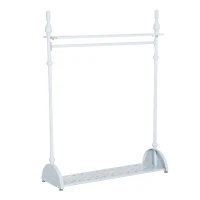 HOMCOM Kleiderständer Garderobenständer Kleiderstange Metall Weiß(m-3)