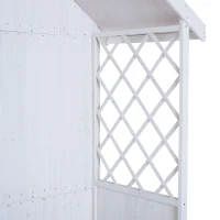 Outsunny® Laubenbank Philosophenbank mit Stauraum H225cm Weiß(m-8)