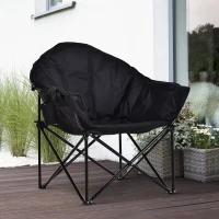 Outsunny® Campingstuhl Klappstuhl mit Becherhalter Tragetasche Outdoor Oxford Schwarz(m-1)