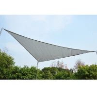 Outsunny® Sonnensegel Dreiecke 5x5x5 m grau HDPE - atmungsaktiv(m-2)