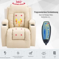 HOMCOM® Massagesessel Wärmefunktion mit Fernbedienung creme(m-4)
