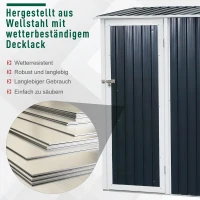Outsunny® Gartenhaus Metallgerätehaus für den Außenbereich Tür Outdoor Stahl Grau(m-5)