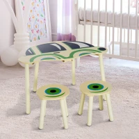 HOMCOM® Kindersitzgruppe Kindertisch mit zwei Stühlen Auto(m-1)