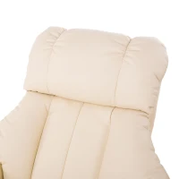 HOMCOM Massagesessel Fernsehsessel Sessel mit Hocker Massage mit Wärmefunktion und Vibration Beige(m-7)