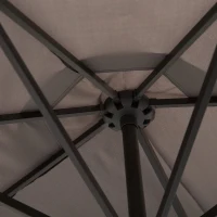 Outsunny® Doppelsonnenschirm mit Ständer Gartenschirm Marktschirm Terrasse Stahl Grau(m-7)