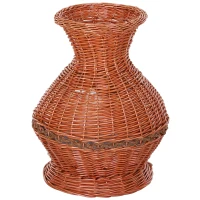 PawHut® Katzenhaus Katzenhöhle Korbhöhle Katzenbett mit Kissen Vasenform Weide Braun(m-7)