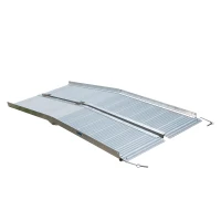 HOMCOM® Auffahrrampe Rollstuhlrampe Klappbar Teleskoprampe Silber L183 x B72cm(m-6)