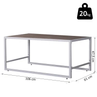 HOMCOM® Vintage Couchtisch Beistelltisch Wohnzimmertisch Sofatisch Metallgestell gemasert 106 x 61 x 47,5 cm(m-2)
