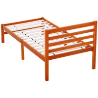 HOMCOM® Bettgestell Einzelbettrahmen Holzbett 8 Latten Erhöhte Beine Kiefernholz Natur 198 x 100 x 90 cm(m-5)