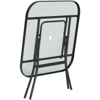 Outsunny® Gartenmöbel Set 7-teilige Sitzgruppe 1 Sonnenschirm, 1 Tisch, 4 Stühle Metall(m-5)