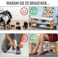 HOMCOM® Schuhbank, Sitzbank, Sitztruhe, Eingangsbereich, Dreistufiges Design Kiefernholz(m-7)