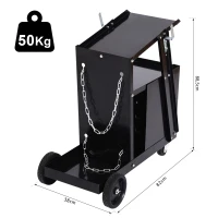 DURHAND® Schweißwagen Wagen für Schweißgeräte 4 Schubladenfächer Schwarz(m-2)