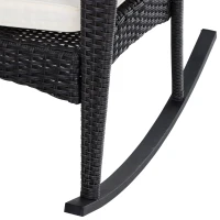 Outsunny® Schaukelstuhl Set Gartenmöbel 3-teilige Sitzgruppe 2 Stühle 1 Tisch Metall(m-9)