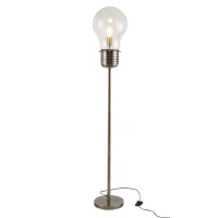 HOMCOM Stehlampe industrialer Stil Standleuchte Stehleuchte Sockel E27 für Schlafzimmer Esszimmer, Bronze, Stahl, Glas, 27x27x158 cm(m-1)
