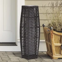 Outsunny® Solarlampe Rattan Gartenlampe Lichtsensor automatisch + mit Schalter wasserdicht kaffeebraun L19 x B19 x H68 cm(m-2)