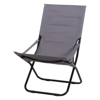 Outsunny® Klappstuhl Campingstuhl Gartenstuhl Polstersessel Strand Balkon faltbar Grau 86 x 61 x 94 cm(m-3)