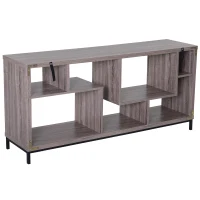 HOMCOM® Lowboard TV Schrank mit Viel Stauraum Spanplatte Hellbraun 152,5 x 39,5 x 71 cm(m-3)