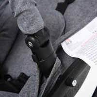 HOMCOM® Kinderwagen Faltbarer Buggy Babyschale Babywanne 0-36 Monate Grau(m-9)