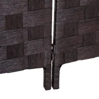 HOMCOM® Paravent Raumteiler 4 tlg. Trennwand Bambus Holz Braun(m-8)