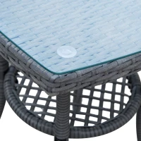 Outsunny® Gartensitzgruppe 3-tlg. Polyrattan Gartenset Rattanmöbel Grau mit Sitzkissen(m-7)