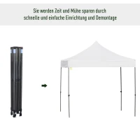 Outsunny® Garten-Pavillon Faltpavillon Festzelt Gartenzelt Höhenverstellbar Heringe Oxford(m-7)
