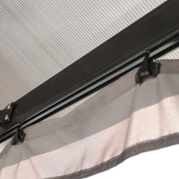 Outsunny® Gartenpavillon Pavillon Partyzelt mit Seitenteilen PC Dach Alu Schwarz 3 x 3 m(m-9)