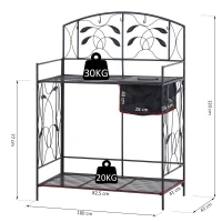 Outsunny Einpflanzstation, Werkbank, Metall, Schwarz(m-2)