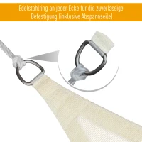 Outsunny® Sonnensegel (cream) Dreieck 3x3x3 m HDPE - atmungsaktiv(m-5)