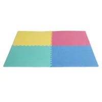 HOMCOM® Puzzlematte 24 tlg Matte Spielmatte Bodenschutzmatte Bodenmatte Turnmatte EVA (bunt)(m-1)