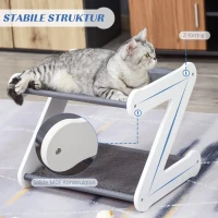 PawHut® Katzenbett zweistöckiges Katzenhaus in Z-Form Polyester E1-MDF Grau(m-6)