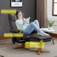 HOMCOM® Massagesessel mit Fußhocker und Heizfunktion | Relaxsessel | Braun | 80 x 86 x 99 cm(m-4)