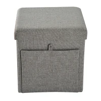 HOMCOM Faltbarer Sitzwürfel mit Stauraum Aufbewahrungsbox grau(m-5)