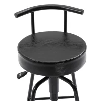 HOMCOM® Barstuhl Barhocker mit Luftdruckfeder höhenverstellbar PU Metallgestell 38 x 43 x (74–82) cm(m-6)