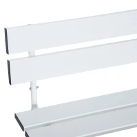 Outsunny® Parkbank 2-Sitzer Garten Weiß B120 x T53 x H70cm(m-6)