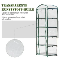Outsunny® Mini-Gewächshaus Schützt Pflanzen mit Regal für Garten zur Aufzucht Schrägdach(m-4)