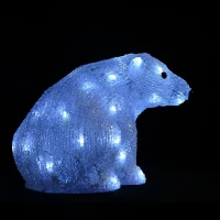 HOMCOM Weihnachtsbeleuchtung LED Acryl Eisbär Weihnachtsfigur(m-6)