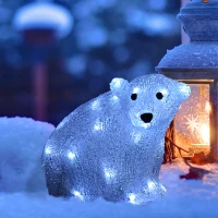 HOMCOM Weihnachtsbeleuchtung LED Acryl Eisbär Weihnachtsfigur(m-1)