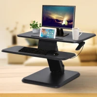 Vinsetto® Monitorständer Sitz-Steh-Schreibtisch Höhenverstellbar Schwarz L64 x B69 x H(11,8-41) cm(m-1)