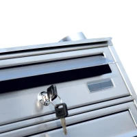 HOMCOM® Edelstahl Briefkasten Briefkastenanlage 4 Fächer(m-7)