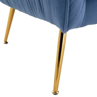 HOMCOM® Relaxsessel Ohrensessel Fernsehsessel Esszimmerstuhl Armlehne Metallbeine Blau(m-11)